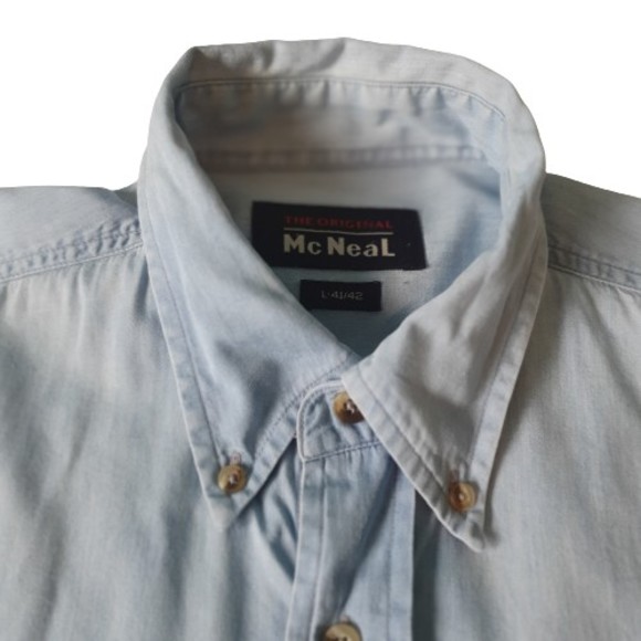 Chest 50-52" Collar 41-42cm Denim Short Sleeve Shirt - Picture 2 of 11